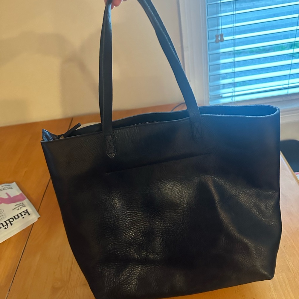 Madewell Black Tote Bag Structured Minimalist Design